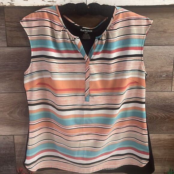 Van Heusen Ladies Sleeveless Top, Size L, Striped - Picture 1 of 7